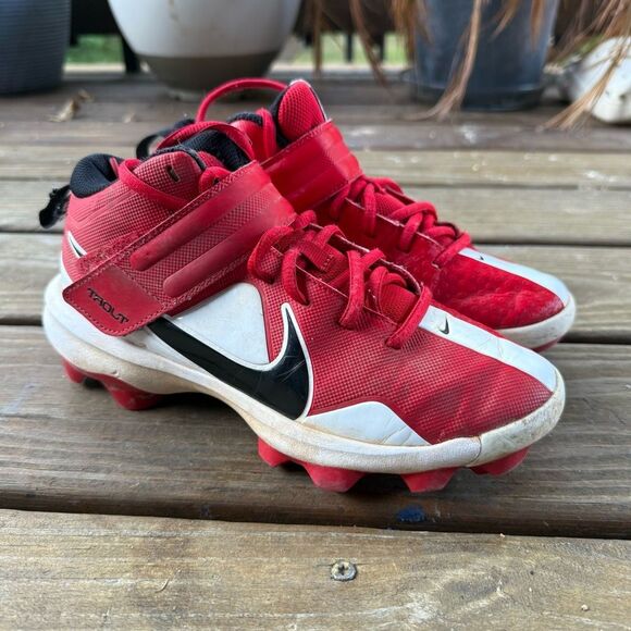 Nike Kids Force Trout 7 Pro 4Y High Top Lace Up Velcro Baseball Cleat - Picture 2 of 11